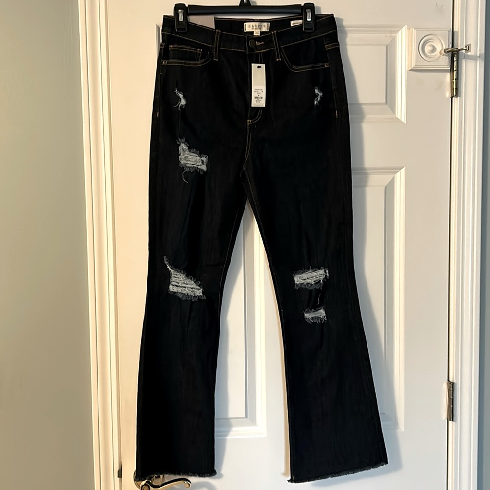 Harper Heritage distressed Kick Crop dark blue women's jeans size 29 NWT